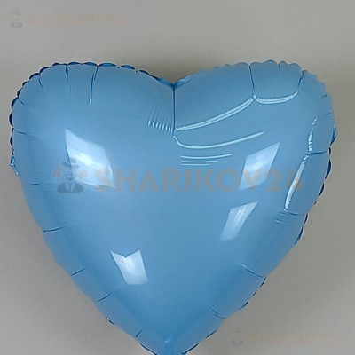 Шар (18''/46 см) Сердце, Голубой, Макарунс